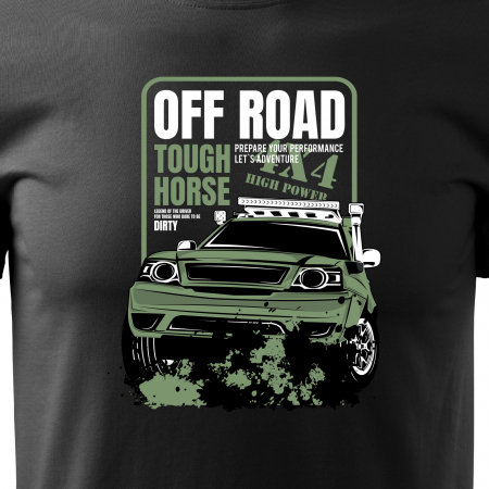 Tricou, idee de cadou, pentru cei pasionati de offroad, Tough Horse. 4x4 High Power [1]