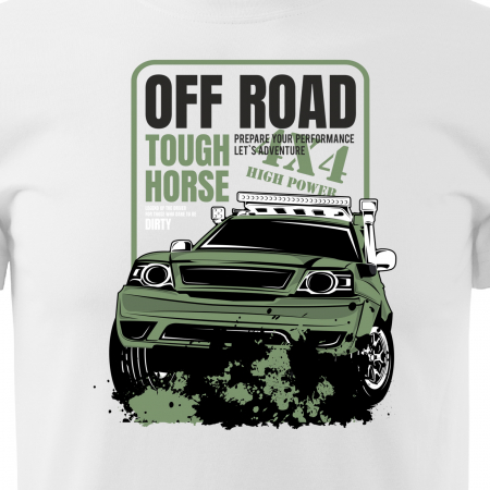 Tricou, idee de cadou, pentru cei pasionati de offroad, Tough Horse. 4x4 High Power [1]