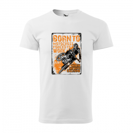 Tricouri enduro - REDUCERE! Tricou de bărbati, marimea S (alb) pentru motociclisti enduro motocross, Born to Motocross