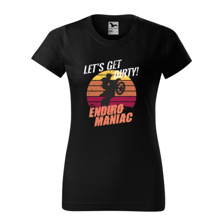 Tricou, idee de cadou, pentru motociclisti de enduro motocross, Enduro Maniac Lets Get Dirty [3]