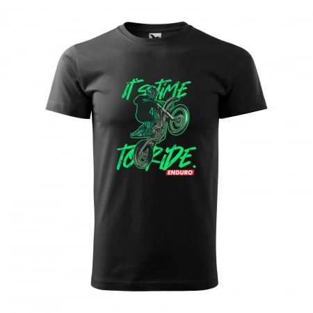 Tricouri motociclisti - Tricou, idee de cadou, pentru motociclisti de enduro motocross, Its Time to Ride Enduro