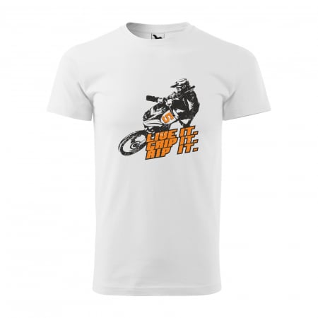 Tricouri enduro - Tricou, idee de cadou, pentru motociclisti de enduro motocross, Live It Grip It Rip it