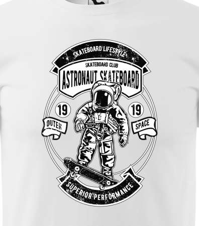 Tricou, idee de cadou, pentru pasionatii de skateboard, Astronaut Skateboard Outer Space [1]