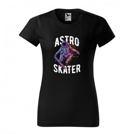 Tricouri skateboard - Tricou, idee de cadou, pentru pasionatii de skateboard, AstroSkater in Flames