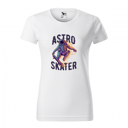 Tricouri skateboard - Tricou, idee de cadou, pentru pasionatii de skateboard, AstroSkater in Flames