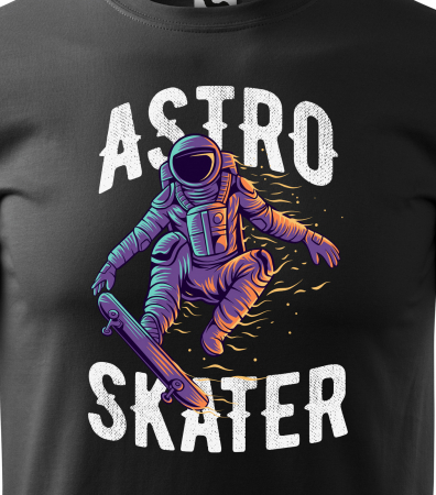 Tricou, idee de cadou, pentru pasionatii de skateboard, AstroSkater in Flames [1]