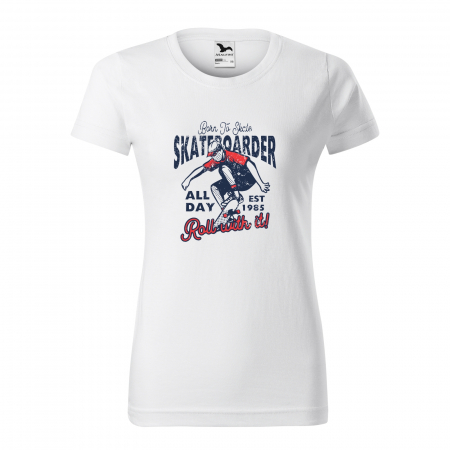 Tricouri skateboard - Tricou, idee de cadou, pentru pasionatii de skateboard, Born to Skate All Day