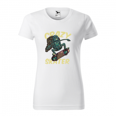 Tricouri skateboard - Tricou, idee de cadou, pentru pasionatii de skateboard, Crazy Robot Skater