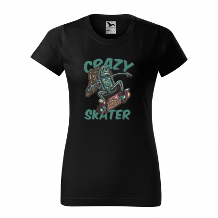 Tricouri skateboard - Tricou, idee de cadou, pentru pasionatii de skateboard, Crazy Robot Skater