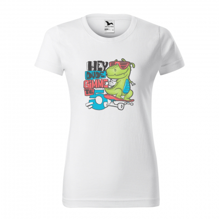 Tricouri skateboard - Tricou, idee de cadou, pentru pasionatii de skateboard, Hey Dude Gimme 5