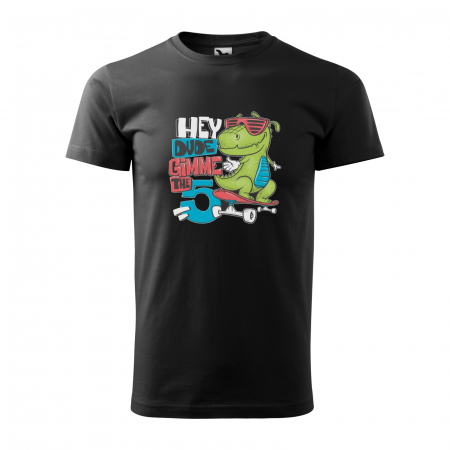 Tricouri skateboard - Tricou, idee de cadou, pentru pasionatii de skateboard, Hey Dude Gimme 5