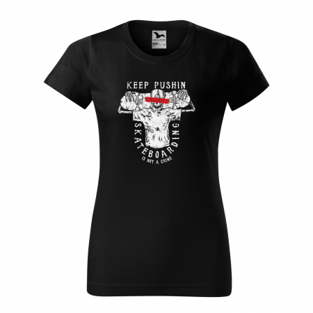 Tricouri skateboard - Tricou, idee de cadou, pentru pasionatii de skateboard, Keep Pushing