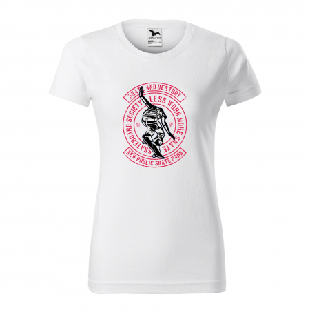 Tricouri skateboard - Tricou, idee de cadou, pentru pasionatii de skateboard, Less Work More Skate