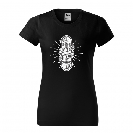 Tricouri skateboard - Tricou, idee de cadou, pentru pasionatii de skateboard, Live to Ride