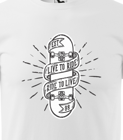 Tricou, idee de cadou, pentru pasionatii de skateboard, Live to Ride [1]