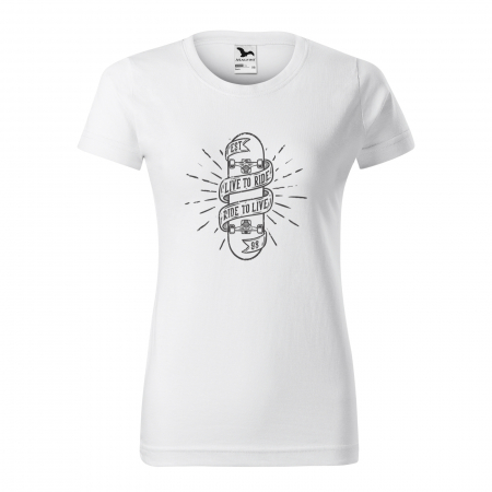 Tricouri skateboard - Tricou, idee de cadou, pentru pasionatii de skateboard, Live to Ride
