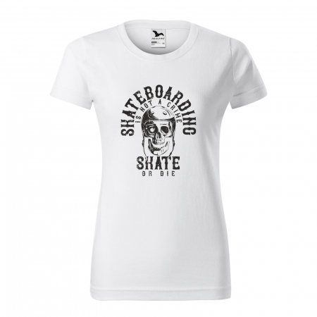 Tricouri skateboard - Tricou, idee de cadou, pentru pasionatii de skateboard, Not a Crime Skate or Die