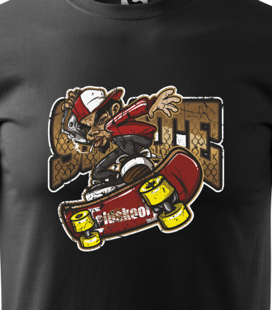 Tricou, idee de cadou, pentru pasionatii de skateboard, Oldschool Music Skater [1]
