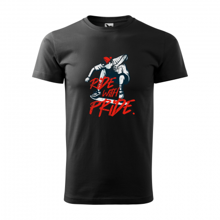 Tricouri skateboard - Tricou, idee de cadou, pentru pasionatii de skateboard, Ride with Pride