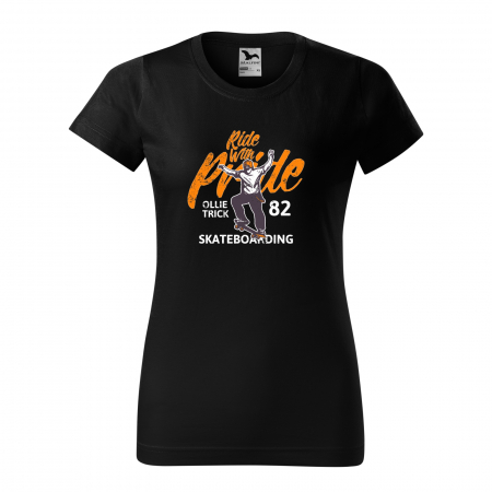 Tricouri skateboard - Tricou, idee de cadou, pentru pasionatii de skateboard, Ride with Pride Ollie Trick