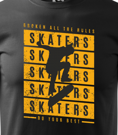 Tricou, idee de cadou, pentru pasionatii de skateboard, Skate Broke all the Rules [1]