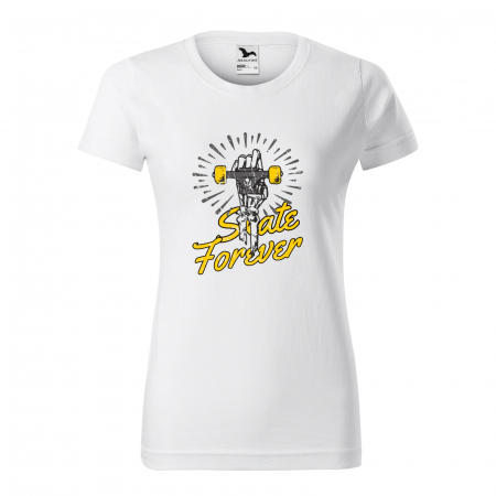 Tricouri skateboard - Tricou, idee de cadou, pentru pasionatii de skateboard, Skate Forever Bone Hand