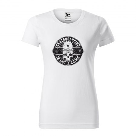 Tricouri skateboard - Tricou, idee de cadou, pentru pasionatii de skateboard, Skate is Not a Crime Star Skull