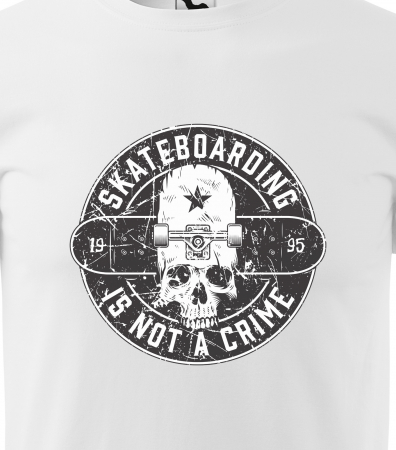 Tricou, idee de cadou, pentru pasionatii de skateboard, Skate is Not a Crime Star Skull [1]