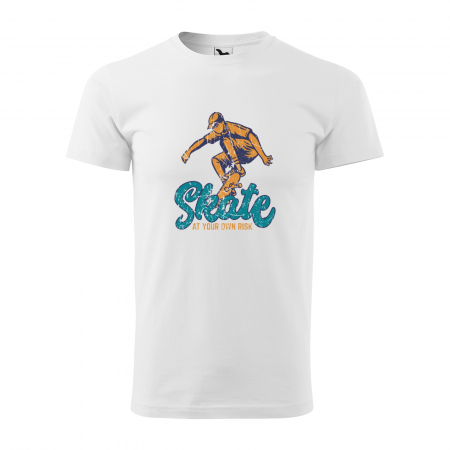Tricouri skateboard - Tricou, idee de cadou, pentru pasionatii de skateboard, Skate Oldschool At Your Own Risk