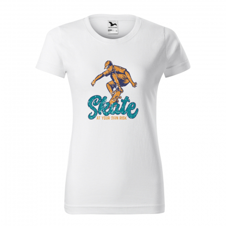 Tricouri skateboard - Tricou, idee de cadou, pentru pasionatii de skateboard, Skate Oldschool At Your Own Risk