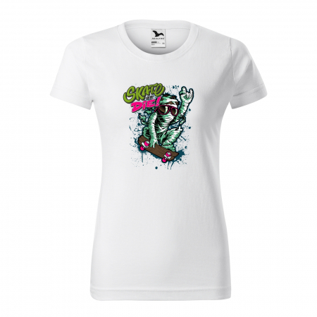 Tricouri skateboard - Tricou, idee de cadou, pentru pasionatii de skateboard, Skate or Die Mummy