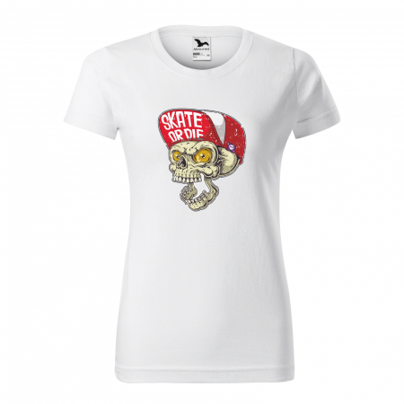Tricouri skateboard - Tricou, idee de cadou, pentru pasionatii de skateboard, Skate or Die Skull