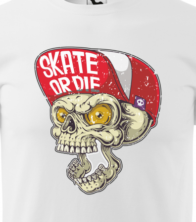 Tricou, idee de cadou, pentru pasionatii de skateboard, Skate or Die Skull [1]