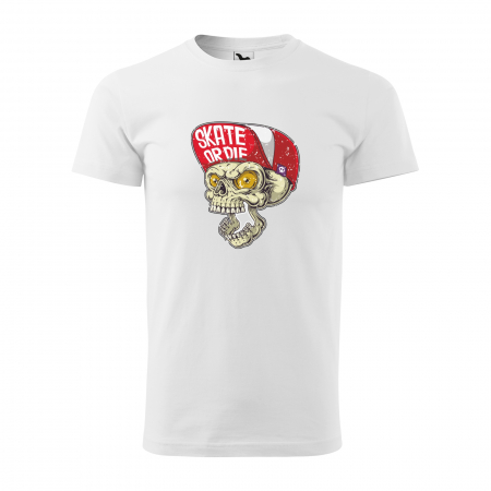 Tricouri skateboard - Tricou, idee de cadou, pentru pasionatii de skateboard, Skate or Die Skull