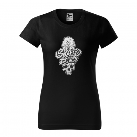 Tricouri skateboard - Tricou, idee de cadou, pentru pasionatii de skateboard, Skate or Die Skull on Board