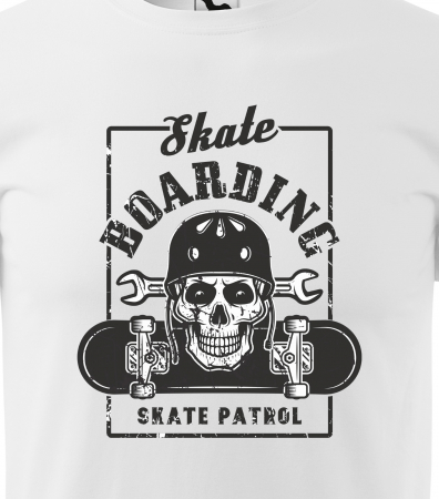 Tricou, idee de cadou, pentru pasionatii de skateboard, Skate Patrol Skull [1]