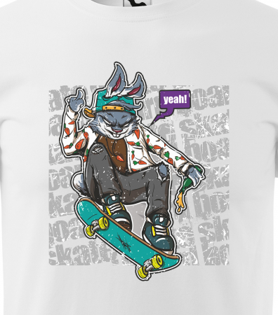 Tricou, idee de cadou, pentru pasionatii de skateboard, Skate Rabbit [1]