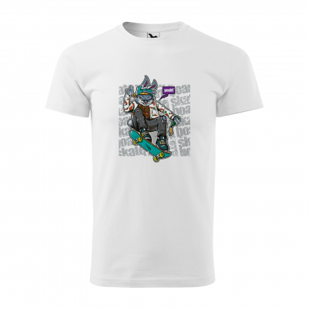 Tricouri skateboard - Tricou, idee de cadou, pentru pasionatii de skateboard, Skate Rabbit