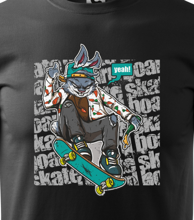 Tricou, idee de cadou, pentru pasionatii de skateboard, Skate Rabbit [1]