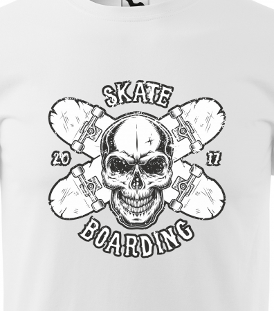 Tricou, idee de cadou, pentru pasionatii de skateboard, Skate Skull on Boards [1]