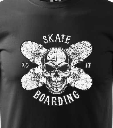 Tricou, idee de cadou, pentru pasionatii de skateboard, Skate Skull on Boards [1]