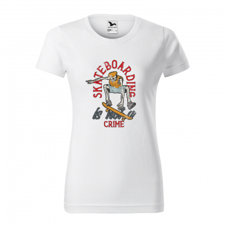 Tricouri skateboard - Tricou, idee de cadou, pentru pasionatii de skateboard, Skateboarding is Not a Crime