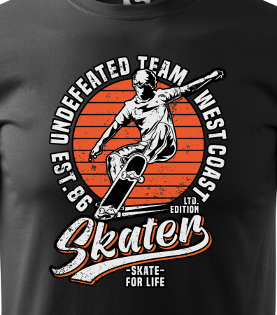 Tricou, idee de cadou, pentru pasionatii de skateboard, Undefeated Team West Coast [1]