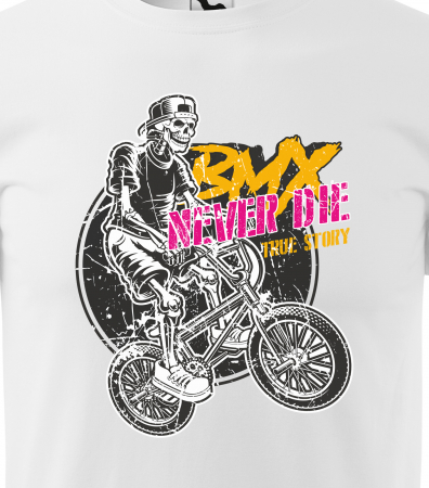 Tricou pentru biciclisti BMX, idee de cadou, BMX Never Die True Story [1]