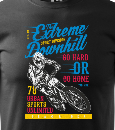 Tricou pentru biciclisti de downhill, idee de cadou, Go Hard Or Go Home [1]