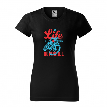 Tricouri biciclisti downhill - Tricou pentru biciclisti de downhill, idee de cadou, My Life is Going Downhill