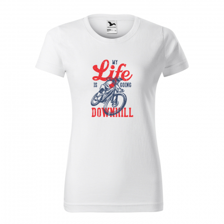 Tricouri biciclisti downhill - Tricou pentru biciclisti de downhill, idee de cadou, My Life is Going Downhill