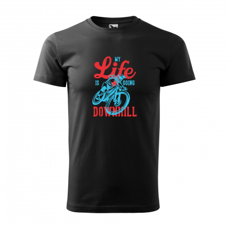 Tricouri biciclisti downhill - Tricou pentru biciclisti de downhill, idee de cadou, My Life is Going Downhill