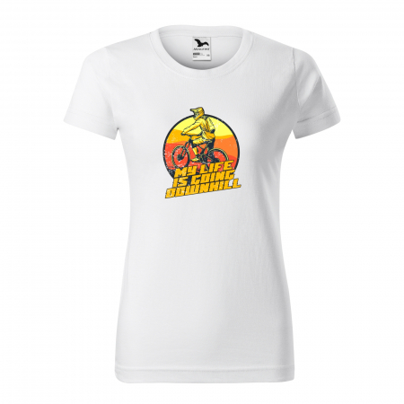 Tricouri biciclisti downhill - Tricou pentru biciclisti de downhill, idee de cadou, My Life Is Going Downhill Fast