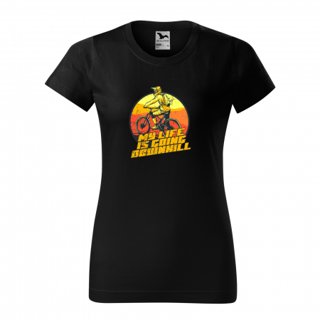 Tricouri biciclisti downhill - Tricou pentru biciclisti de downhill, idee de cadou, My Life Is Going Downhill Fast